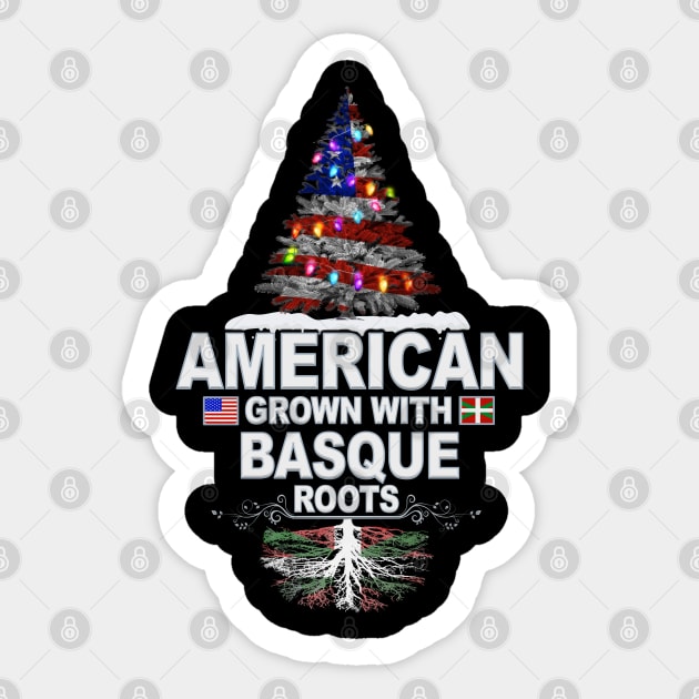 Christmas Tree  American Grown With Basque Roots - Gift for Basque From Bilbao Sticker by Country Flags